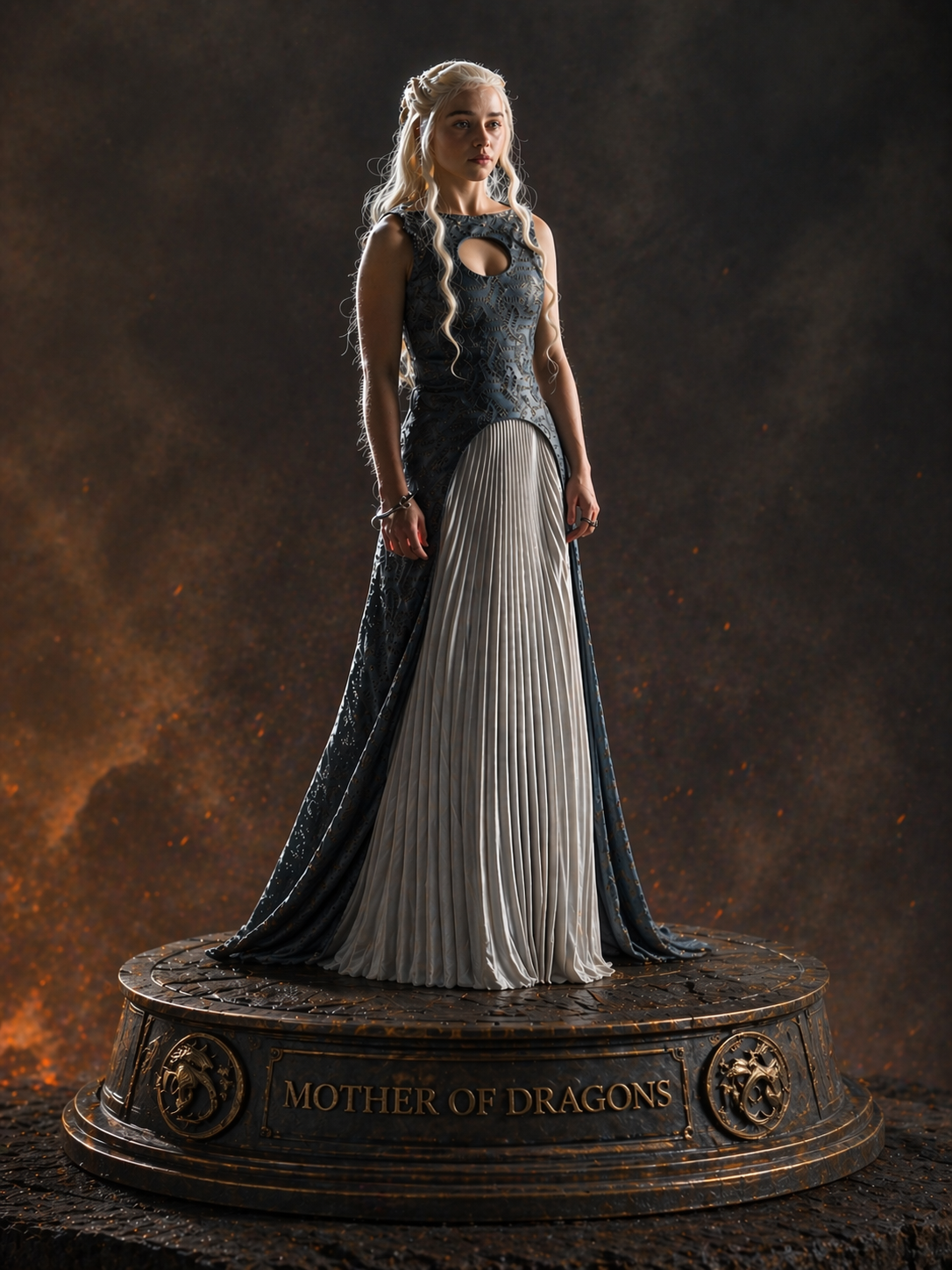 Mother of Dragons 3D Hand Painted Fantasy Queen Figurine – 20 cm