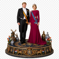King Willem-Alexander & Queen Máxima 3D Hand Painted Figurine | Dutch Royal Couple | Netherlands Royal Family Statue