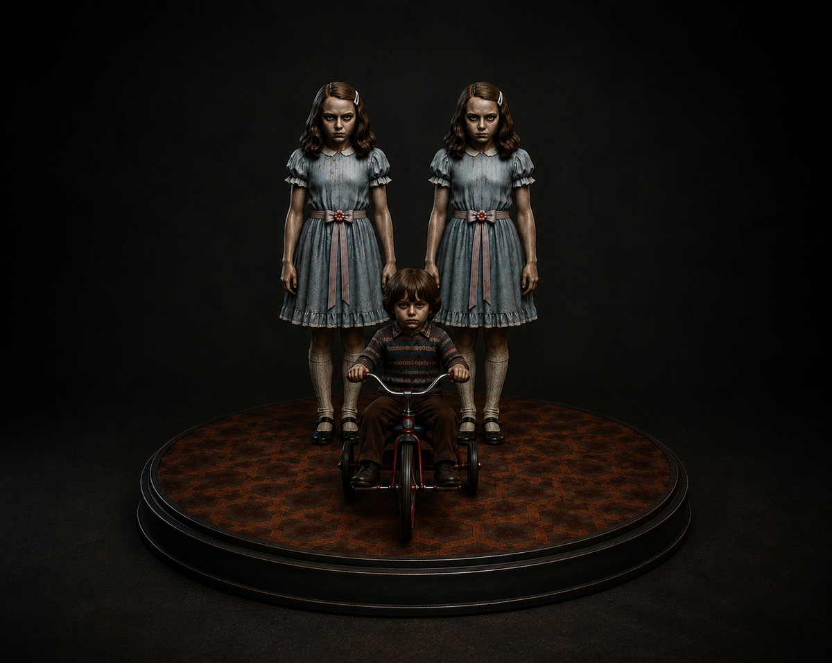The Shining Twins & Danny 3D Hand-Painted Horror Diorama