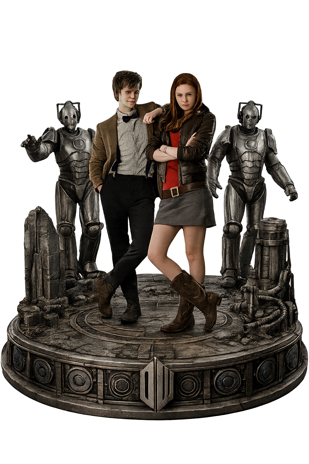 Eleventh Doctor & Amy Pond 3D Hand Painted Cybermen Diorama – 20 cm