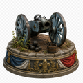 Small French Cannon 3D Hand Painted Model | Waterloo 1815 Napoleonic Artillery