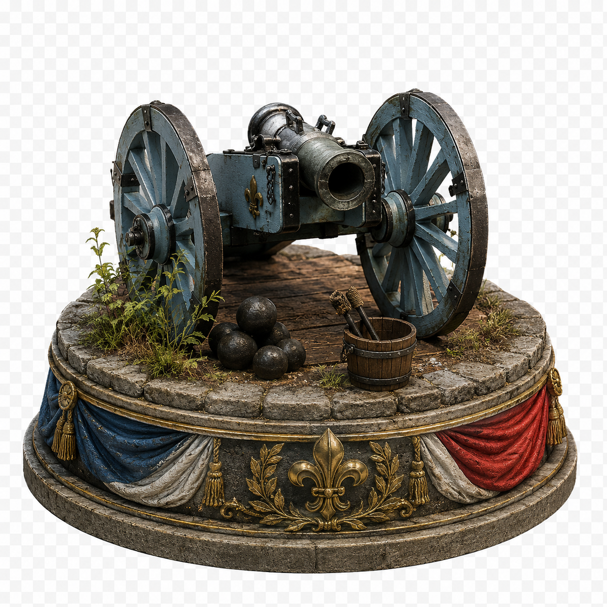 Small French Cannon 3D Hand Painted Model | Waterloo 1815 Napoleonic Artillery