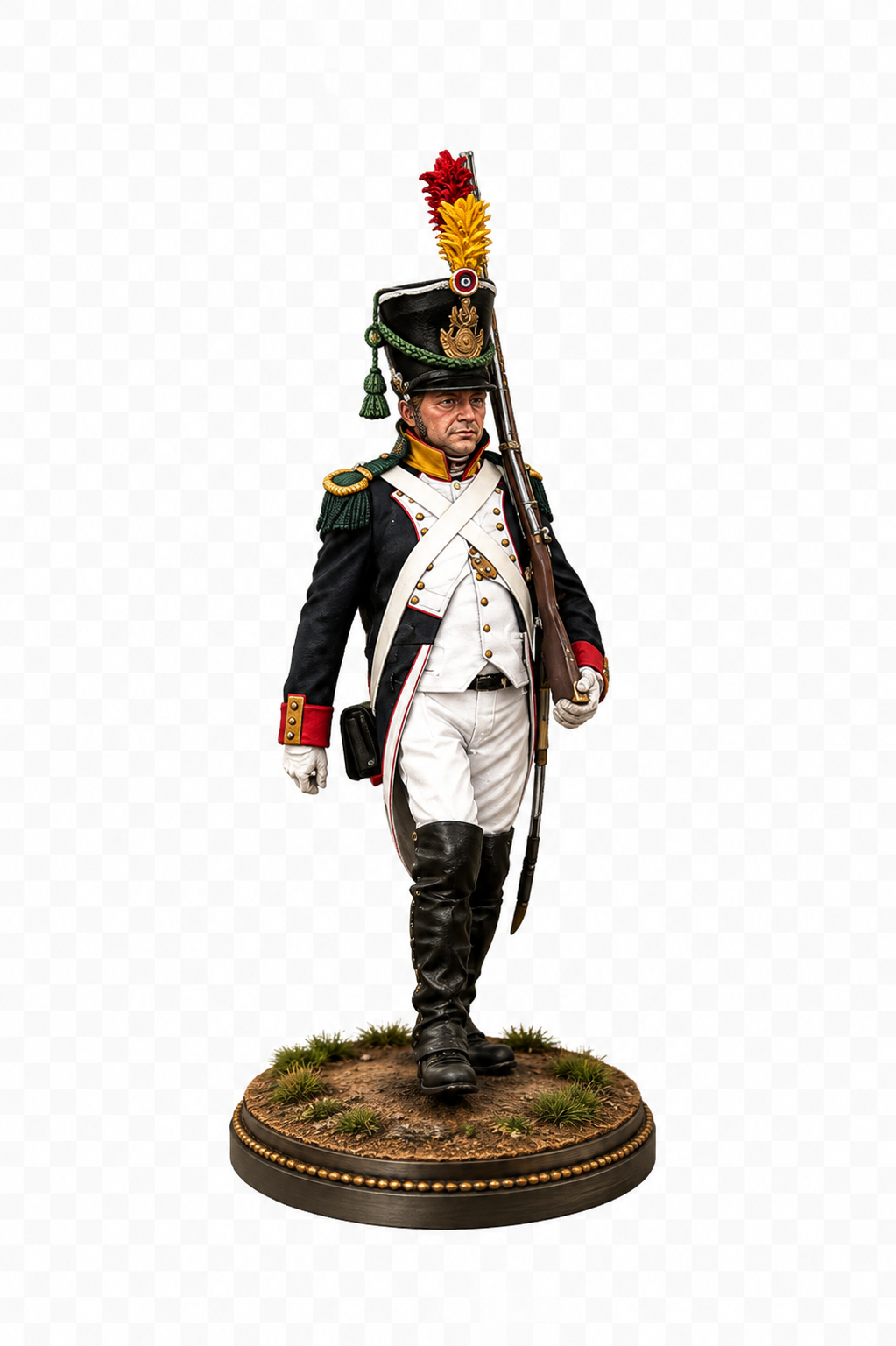 Imperial Guard Grenadier 3D Hand Painted Figurine | Napoleon’s Old Guard Waterloo 1815