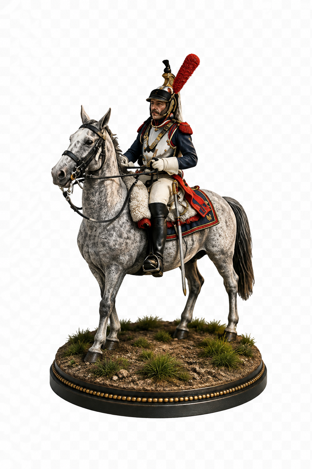 French Cuirassier 3D Hand Painted Figurine | Napoleonic Heavy Cavalry Waterloo 1815
