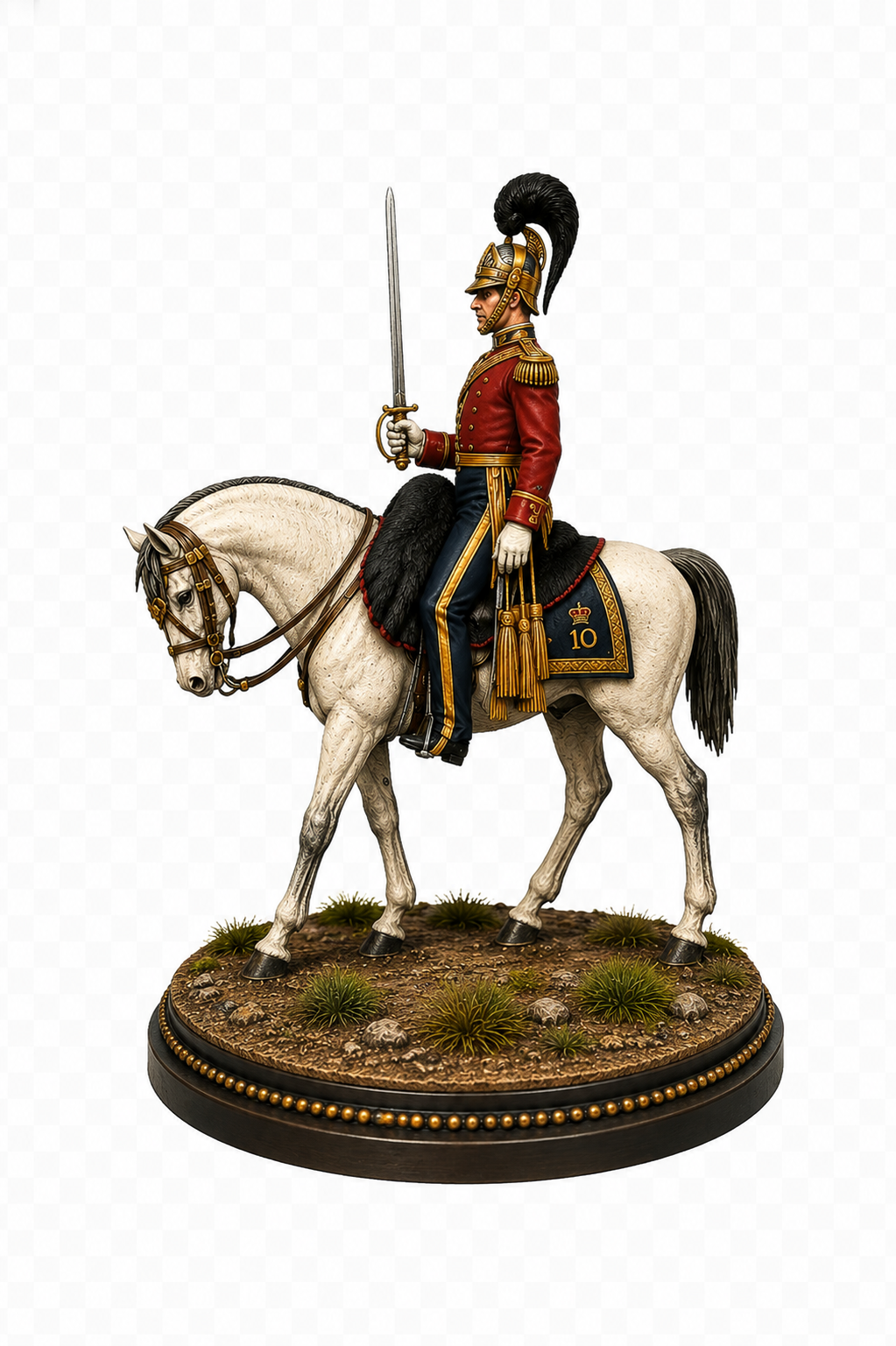 British Dragoon 3D Hand Painted Figurine | Waterloo 1815 Cavalry on Horseback
