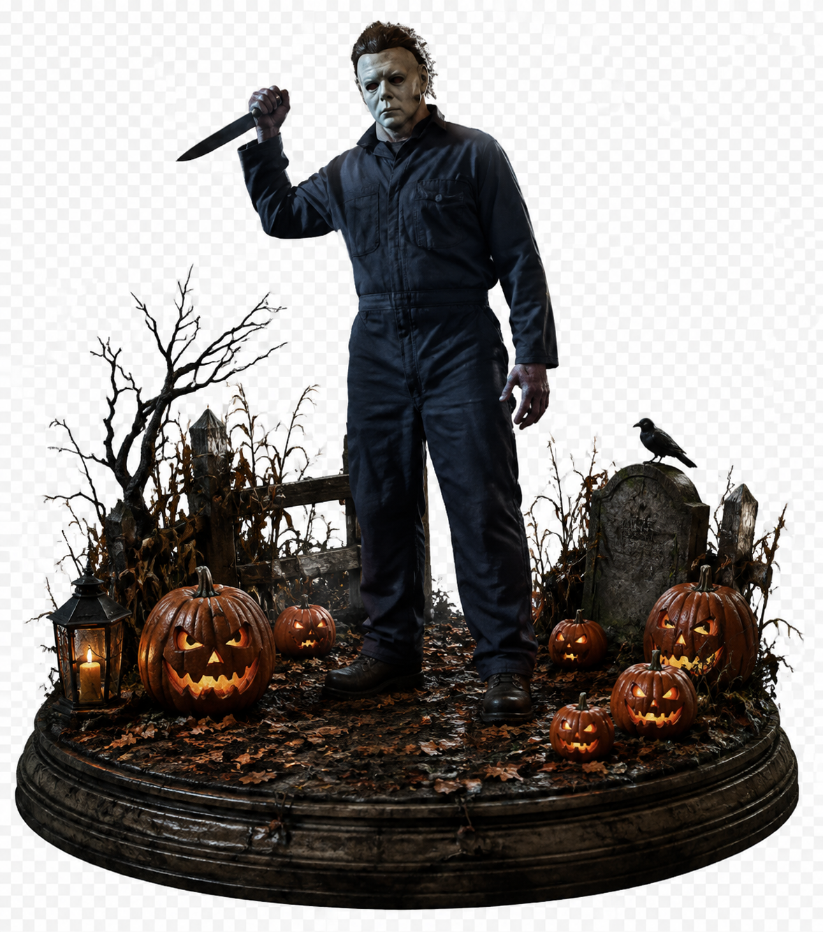 Michael Myers 3D Hand-Painted Figurine | Halloween Horror Diorama Collectible