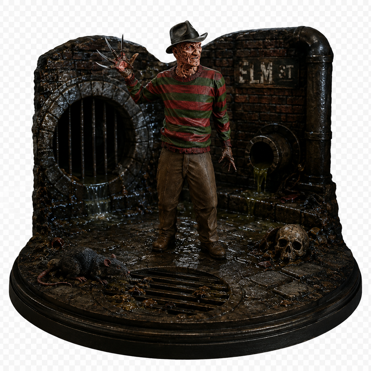 Freddy Krueger 3D Hand Painted Nightmare on Elm Street Diorama – 20 cm