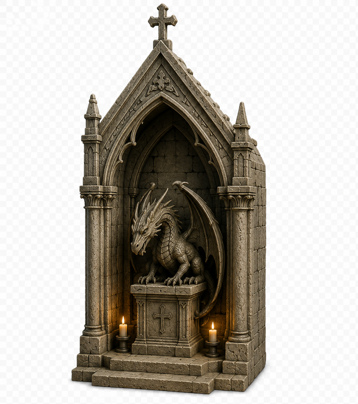 Dragon Gothic Book Nook – 3D Printed & Hand-Painted Fantasy Display 🐉⛪