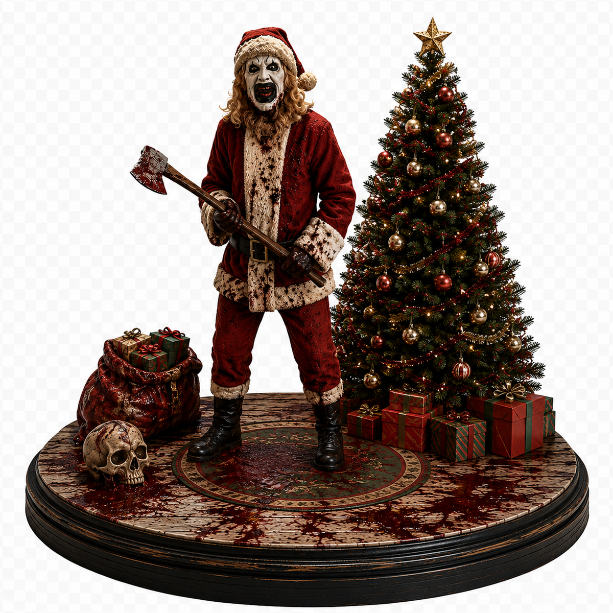 Art the Clown Christmas 3D Hand Painted Terrifier Diorama – 20 cm