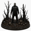 Jason Voorhees 3D Hand-Painted Horror Diorama – Forest & Teddy Bear – 20 cm