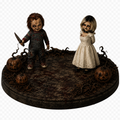 Chucky & Tiffany 3D Hand Painted Horror Diorama – 20 cm
