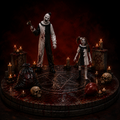 Art the Clown & The Little Pale Girl 3D Hand Painted Terrifier Diorama – 20 cm