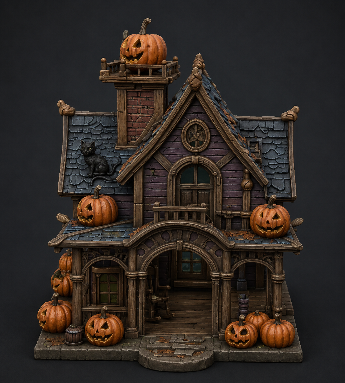 Halloween Hamster House 3D Hand Painted Haunted House – 20 cm