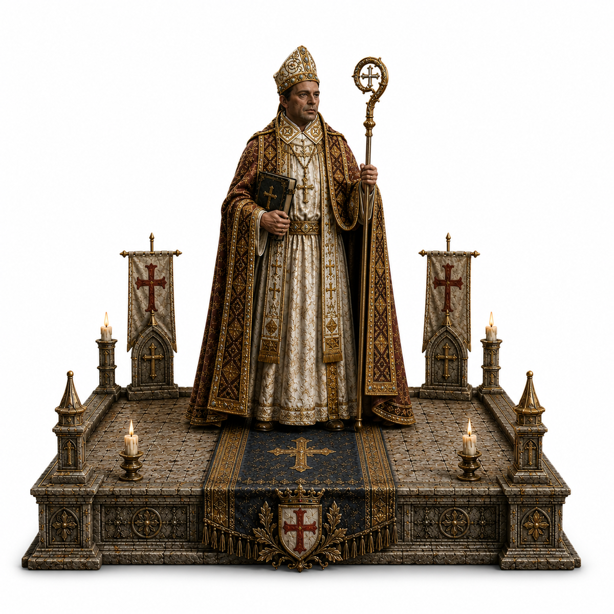 Henry of Blois 3D Hand Painted Figurine | Medieval Bishop of Winchester Historical Statue