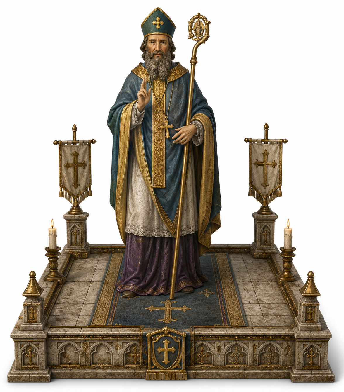 Theobald of Bec 3D Hand Painted Figurine | Archbishop of Canterbury | Medieval Church Historical Statue