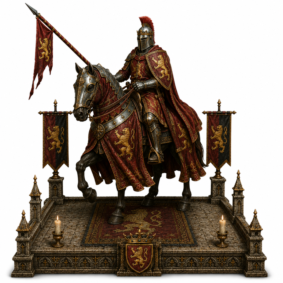 William of Aumale 3D Hand Painted Figurine | Medieval Norman Knight on Horse | Historical Warrior Statue