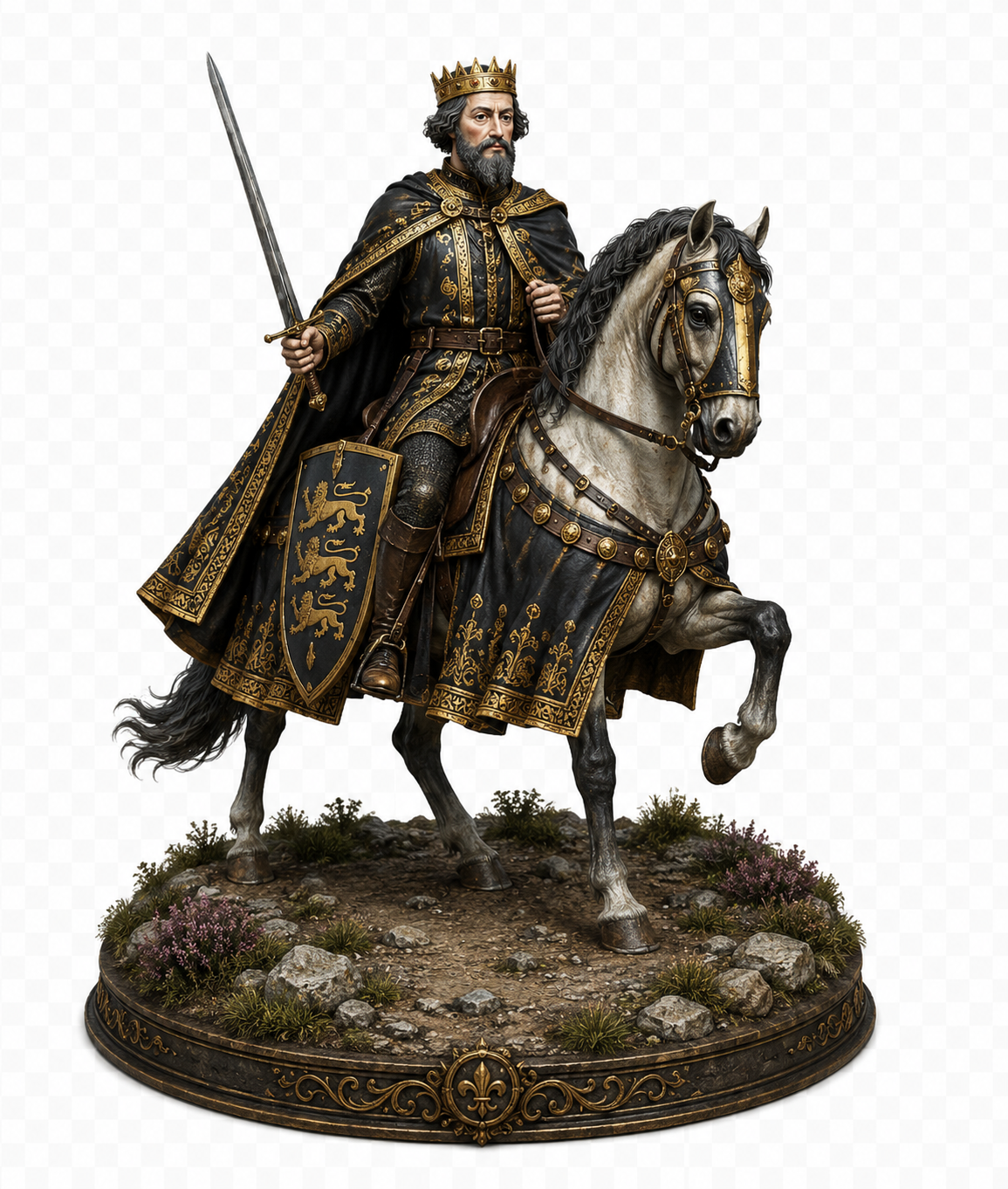 William the Conqueror 3D Hand Painted Figurine | Medieval King on Horse | Norman King Statue