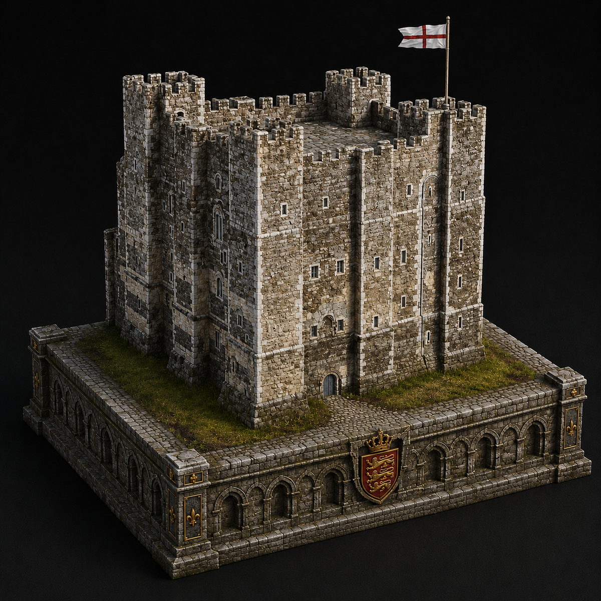 Dover Castle 3D Hand-Painted Model – Medieval English Fortress 🏰⚔️