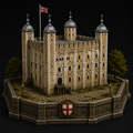 Tower of London 3D Hand-Painted Building – Medieval Royal Fortress 🏰🇬🇧