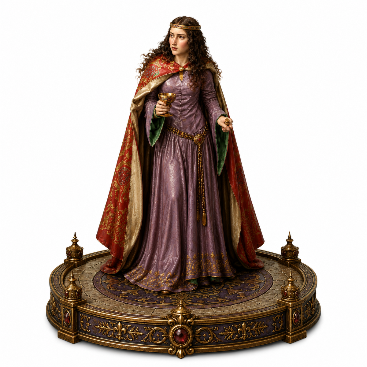 Eleanor of Aquitaine 3D Hand Painted Figurine | Medieval Queen Historical Statue