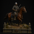Brian FitzCount 3D Hand Painted Figurine | Medieval Knight on Horse
