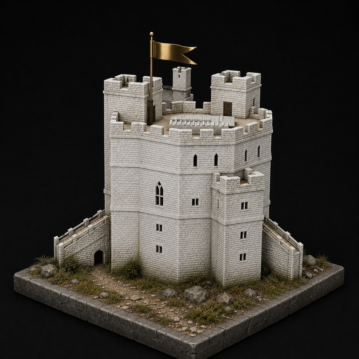 Wallingford Castle 3D Hand-Painted Building – Medieval English Fortress 🏰