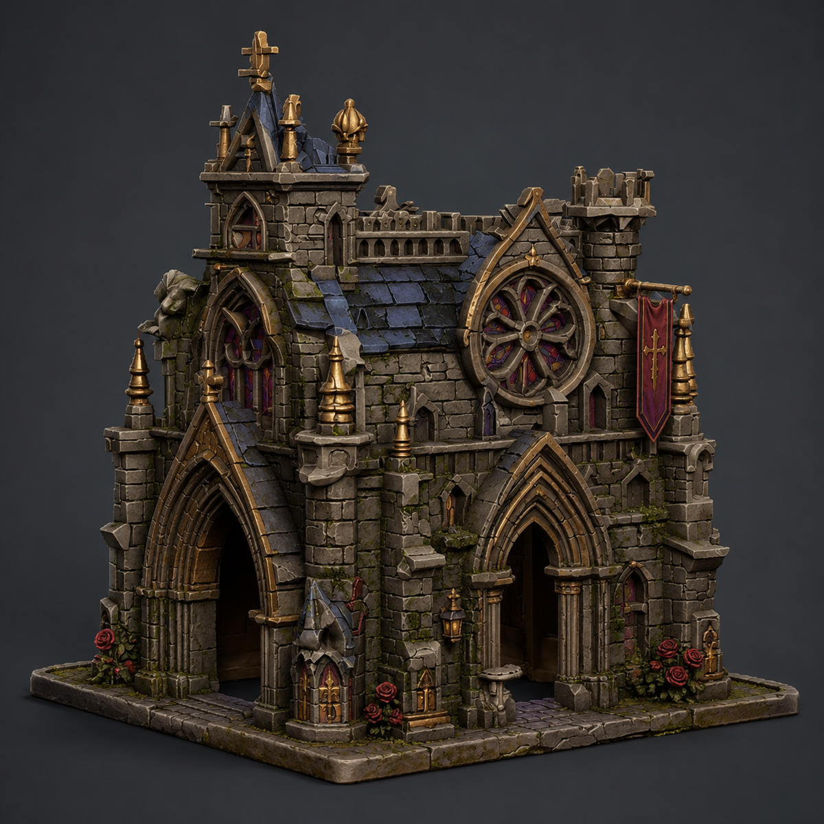 Hamster House 3D Hand Painted Gothic Church Hideout – 40 cm