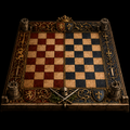 The Anarchy 3D Hand Painted Chess Board | Empress Matilda vs King Stephen | Medieval Chess Board