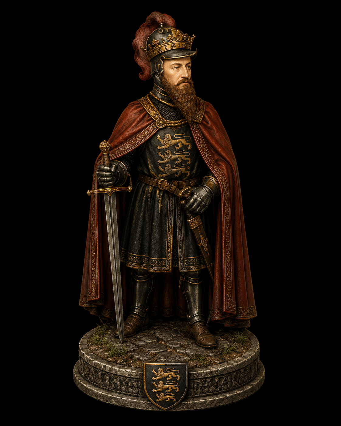 Edward III 3D Hand Painted Figurine | Medieval King of England Warrior Statue