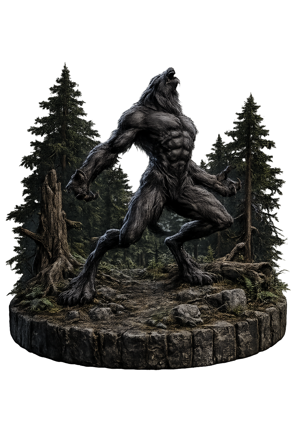 Werewolf 3D Hand-Painted Figurine – Dark Forest Monster 🐺🌲