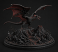 Wyvern Dragon 3D Hand-Painted Figurine – Volcanic Dark Fantasy Diorama 🐉🌋