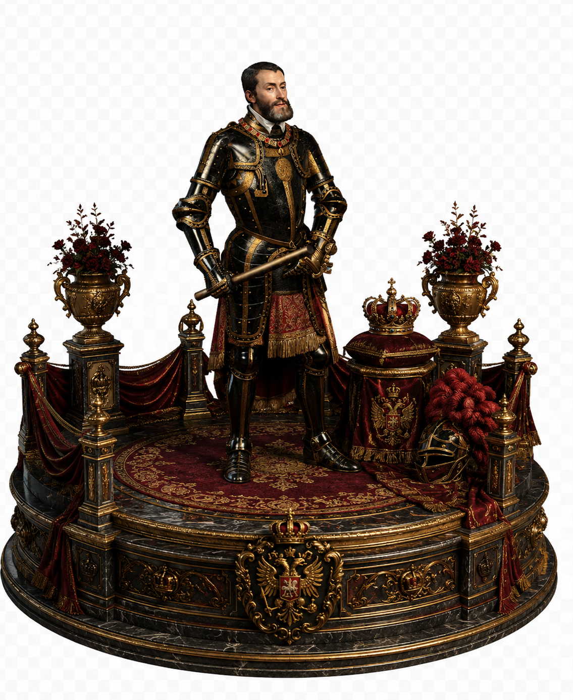 Charles V 3D Hand Painted Figurine | Holy Roman Emperor & Habsburg Ruler