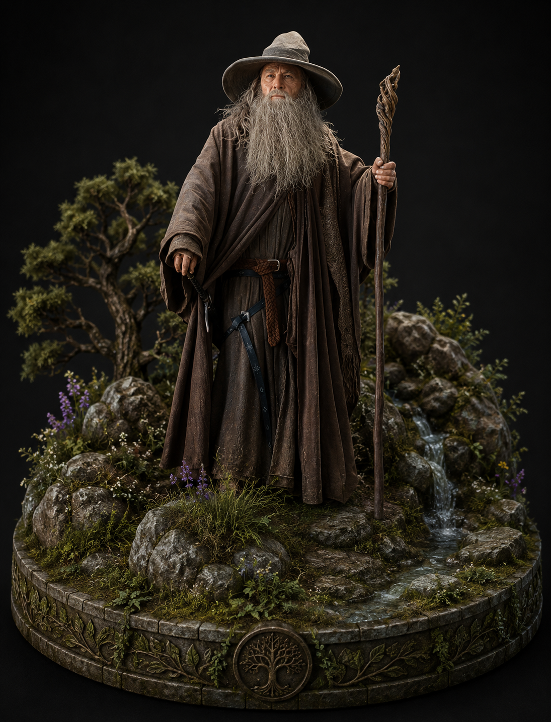 Gandalf the Grey 3D Hand-Painted Figurine | Middle-earth Woodland Diorama