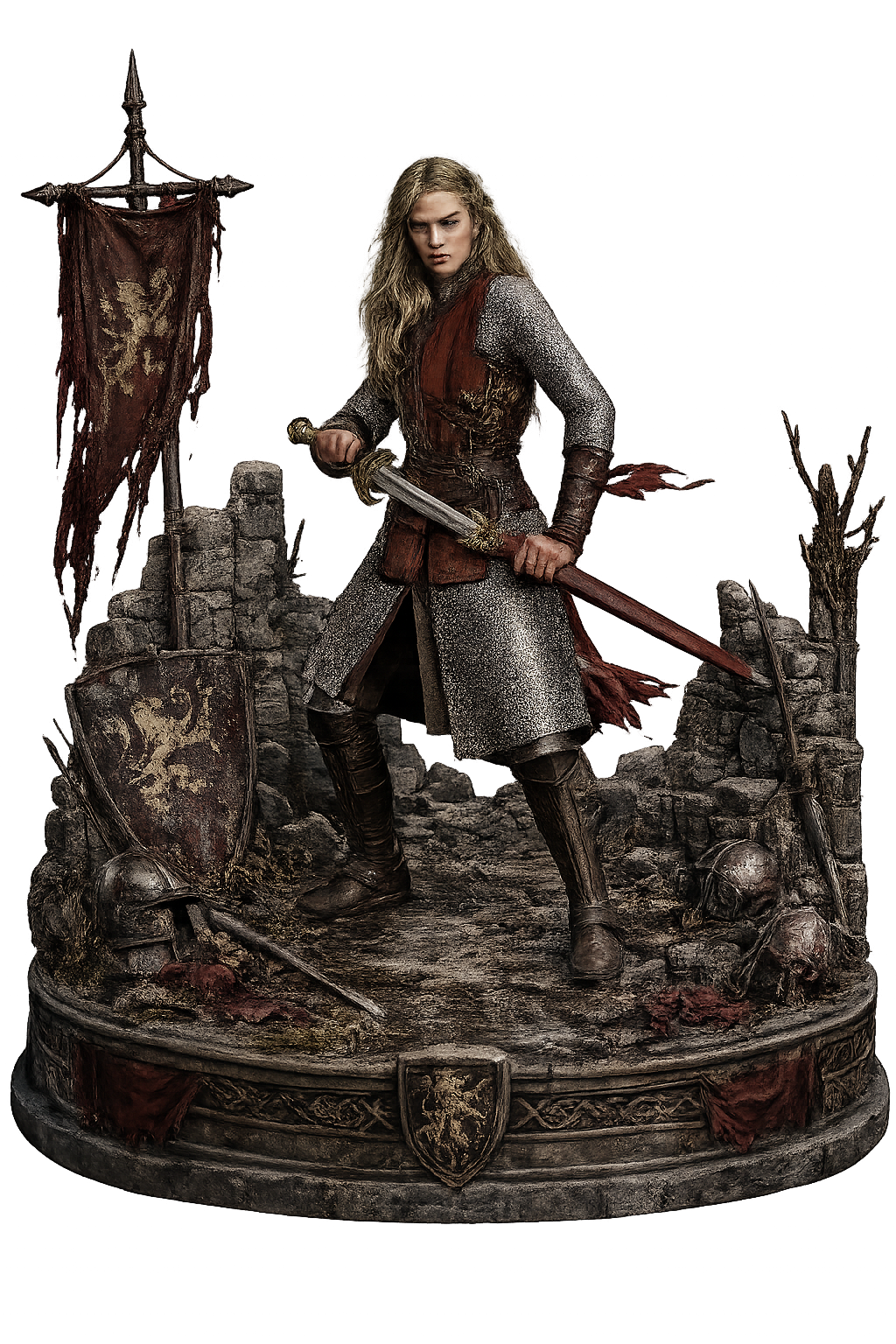 Éowyn 3D Hand-Painted Figurine | Rohan Shieldmaiden Battle Diorama