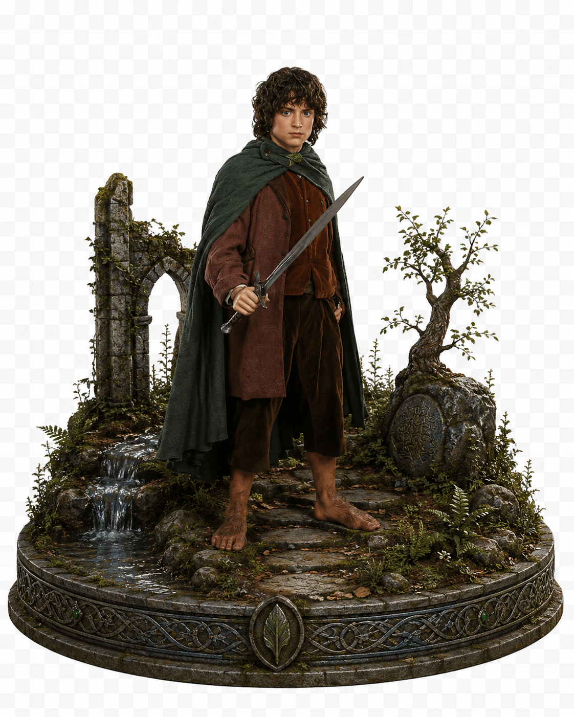 Frodo Baggins 3D Hand-Painted Figurine | Lord of the Rings Shire Diorama