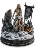 Lagertha 3D Hand Painted Viking Shieldmaiden Figurine – Norse Warrior – 20 cm