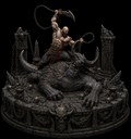 Kratos 3D Hand-Painted Figurine – God of War Battle Diorama ⚔️🔥