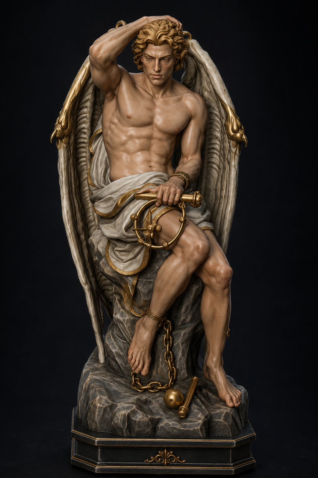 Angel 3D Hand Painted Statue – Winged Celestial Guardian Figurine – 20 cm