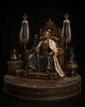 Tamerlane 3D Hand Painted Figurine | Timur on Imperial Throne | Historical Conqueror Statue