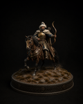 Subutai 3D Hand Painted Figurine | Mongol General Horseback Warrior | Historical Statue