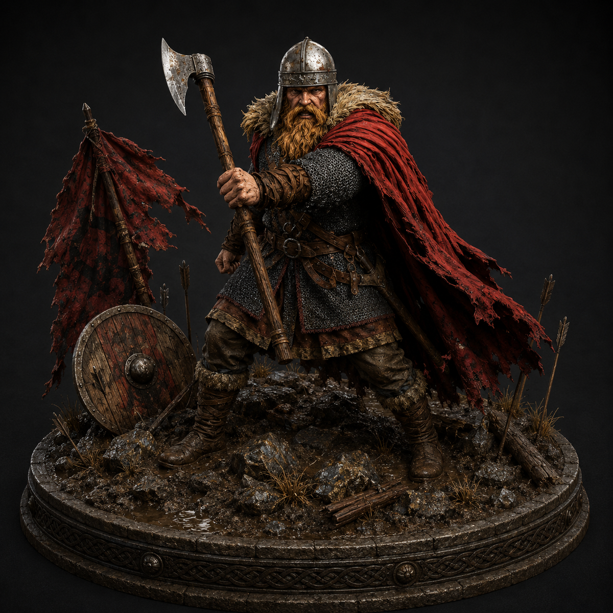 Harald Hardrada 3D Hand Painted Figurine | Viking King of Norway Historical Warrior Statue