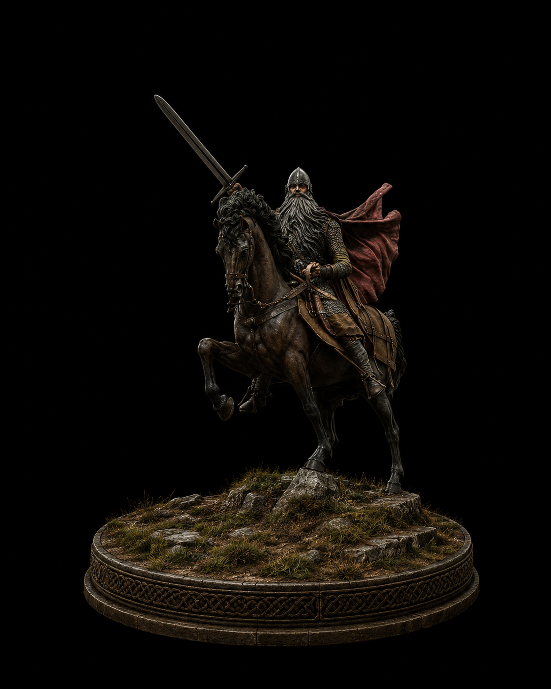 El Cid 3D Hand Painted Figurine | Rodrigo Díaz de Vivar Medieval Knight on Horse Statue