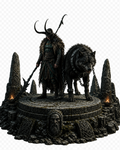 Loki with Wolf 3D Hand Painted Norse God Figurine – Viking Mythology – 20 cm