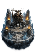 Odin with Wolves 3D Hand Painted Norse God Figurine – Viking Mythology – 20 cm