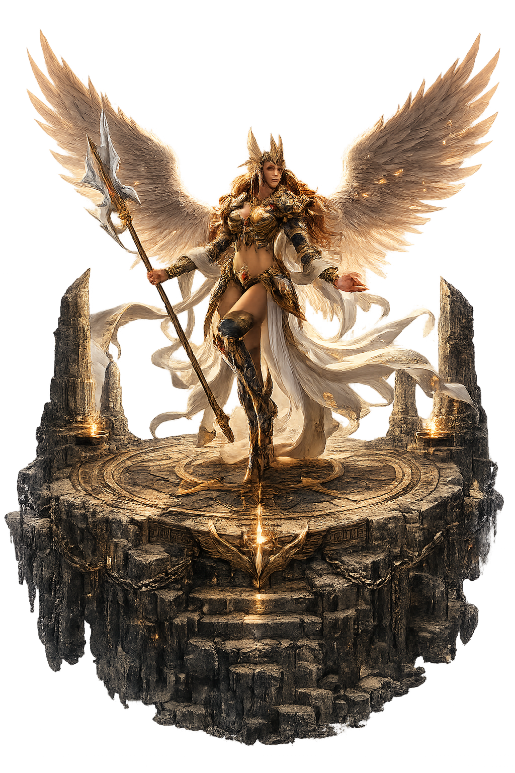 Valkyrie 3D Hand Painted Norse Goddess Figurine – Winged Warrior – 20 cm