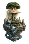 Yggdrasil 3D Hand Painted Tree of Life Diorama – Norse Mythology World Tree – 20 cm