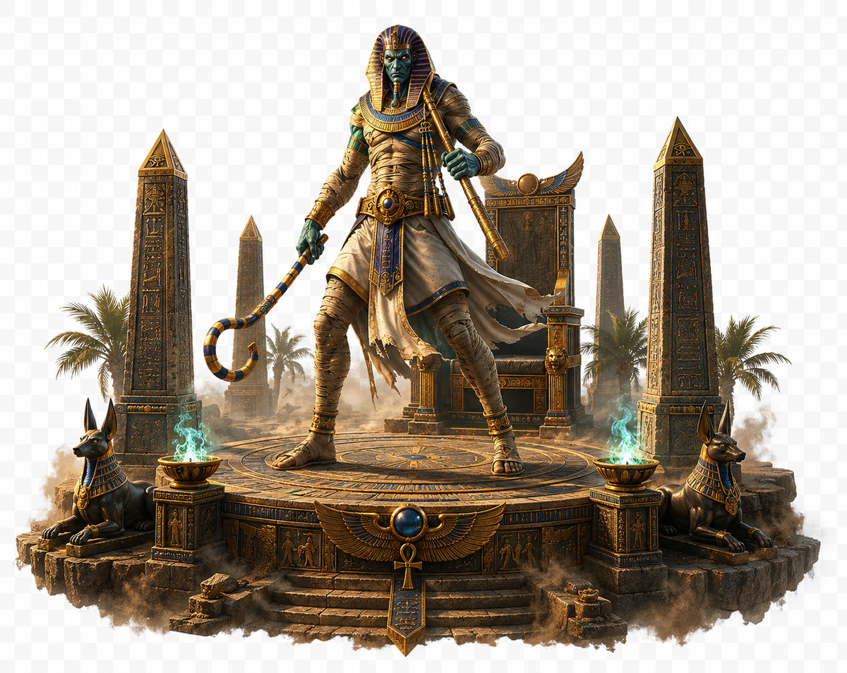 Osiris 3D Hand Painted Egyptian God Figurine – God of the Afterlife – 20 cm
