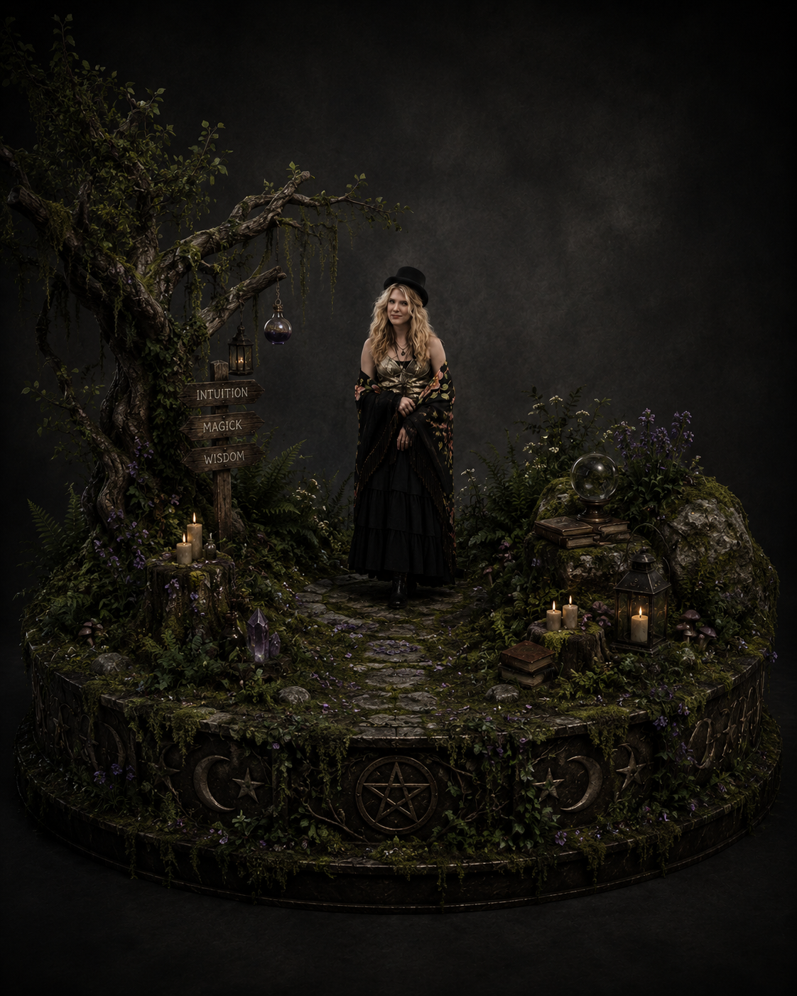 Misty Day 3D Hand Painted Statue – AHS Coven Inspired Witch Diorama – 20 cm