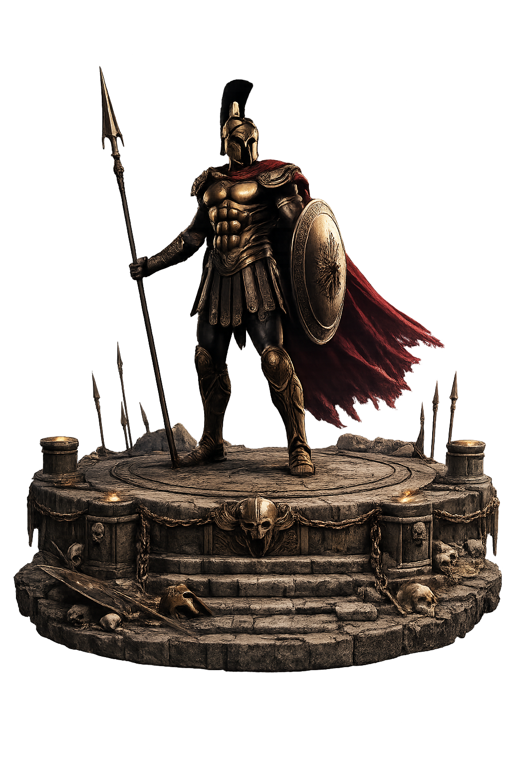 Ares 3D Hand Painted Greek God of War Figurine – Spartan Warrior – 20 cm