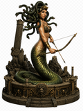 Medusa 3D Hand Painted Greek Mythology Figurine – Gorgon with Bow – 20 cm
